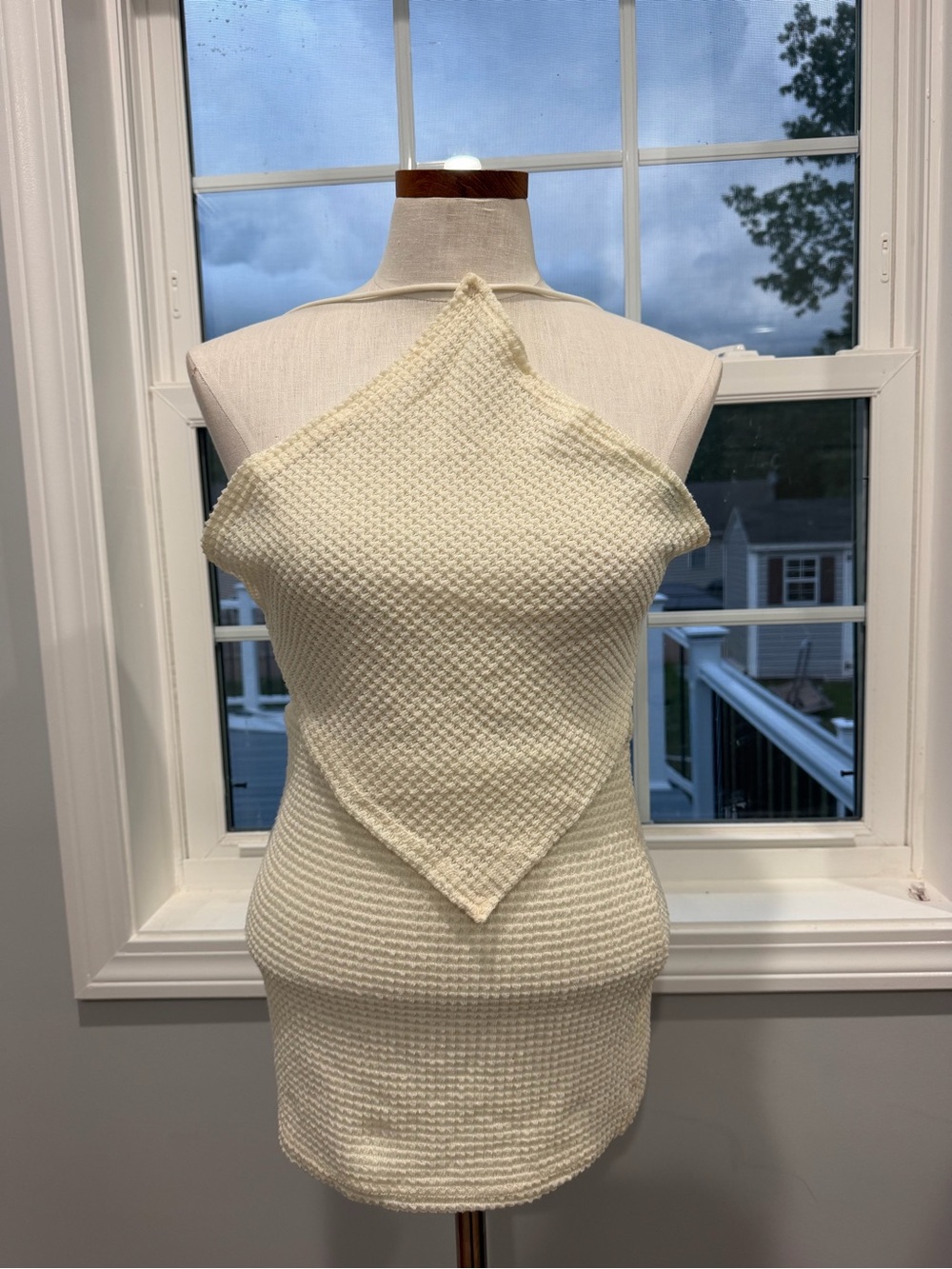 Cream Knit Halter top and skirt